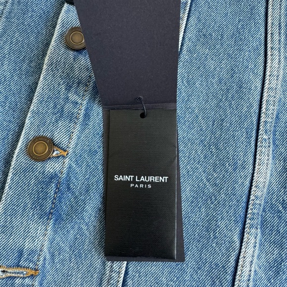 Saint Laurent Denim Mini Dress in Pasadena Blue Color - Picture 10 of 13
